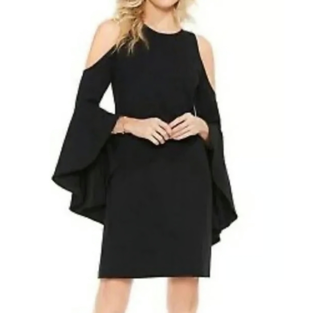 Vince Camuto Black Cold Shoulder Dress